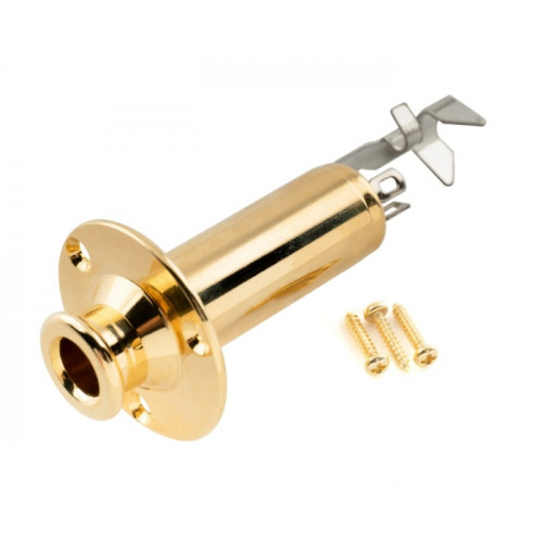 Partsland 1/4 Inch Mono/Stereo Endpin Output Jack Gold